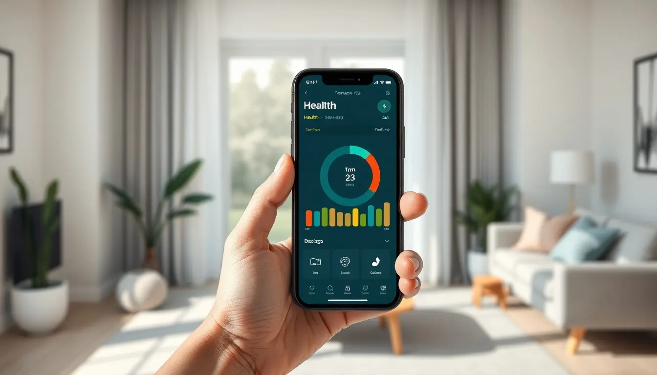 Smartphone zeigt ein sauberes Gesundheits-Dashboard mit Körpermaß-Icons für BRI Berechnung