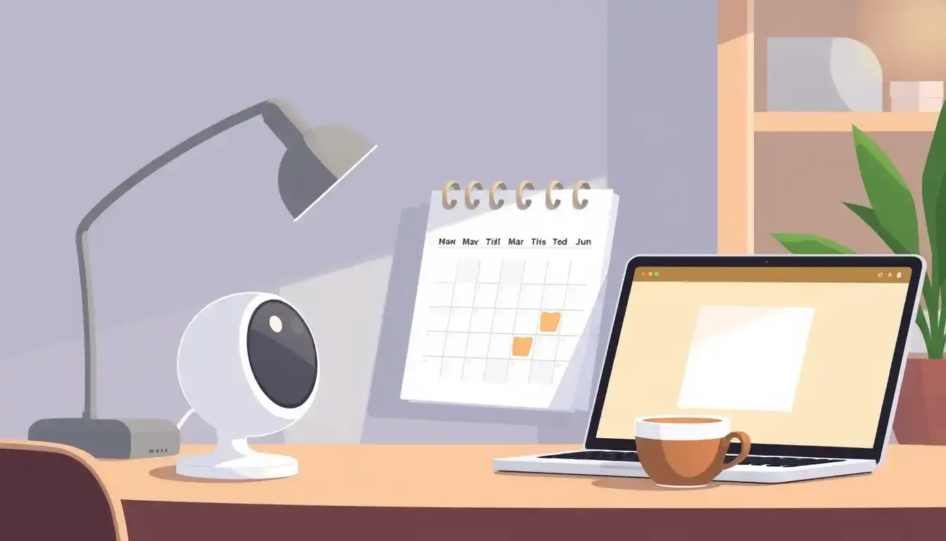 Kalender mit markierten Daten für die Berechnung der Elternzeit neben einem Laptop.