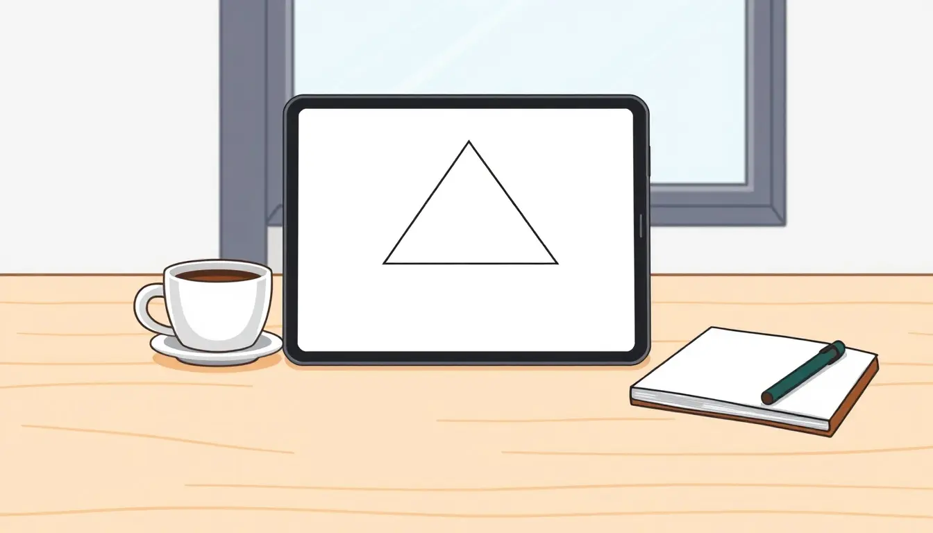 Geometrisches Dreieck Diagramm auf einem Tablet in einem modernen Büro