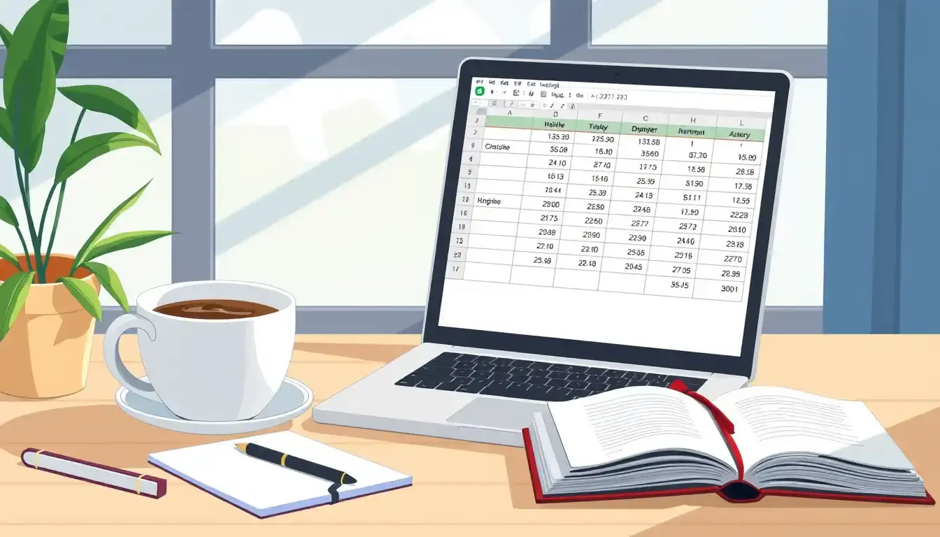 Laptop zeigt Excel Tabelle zum Thema Alter berechnen mit Datumsformeln.