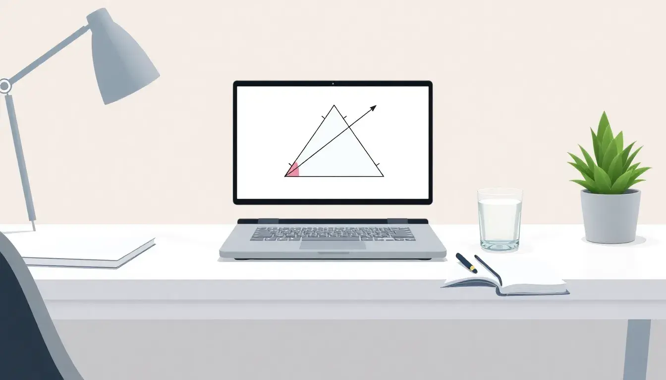 Laptop zeigt geometrische Skizze für die Berechnung Liter am Arbeitsplatz