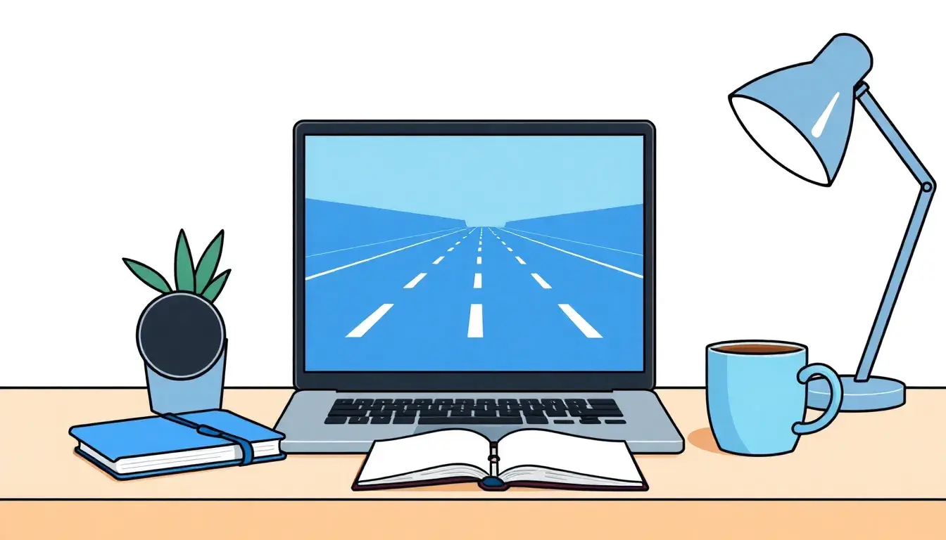 Moderner Laptop auf Schreibtisch zeigt Grafik zur Berechnung von Durchschnittsgeschwindigkeit