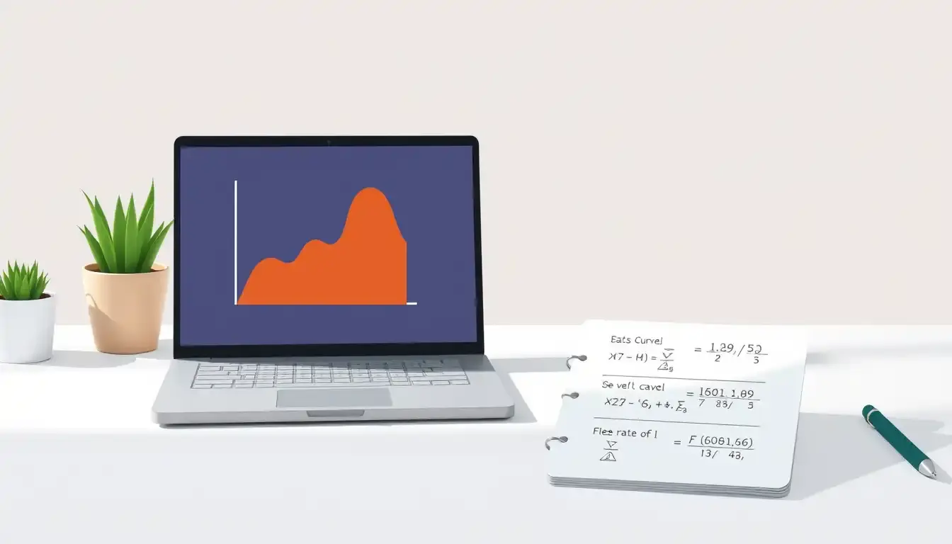 Statistische Kurve auf Laptop-Bildschirm zum Thema Standardabweichung berechnen.