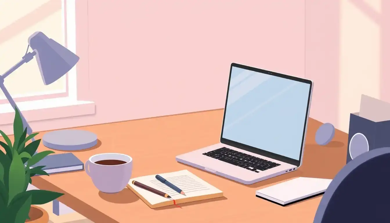 Laptop zeigt mathematische Dreisatz Rechnung auf einem hellen Schreibtisch