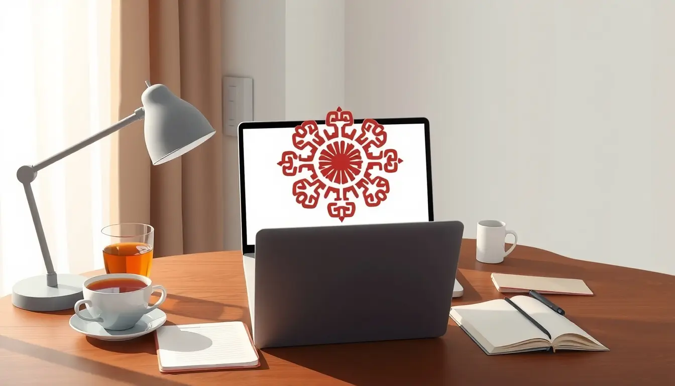 Laptop auf Schreibtisch zeigt chinesisches Sternzeichen berechnen Diagramm