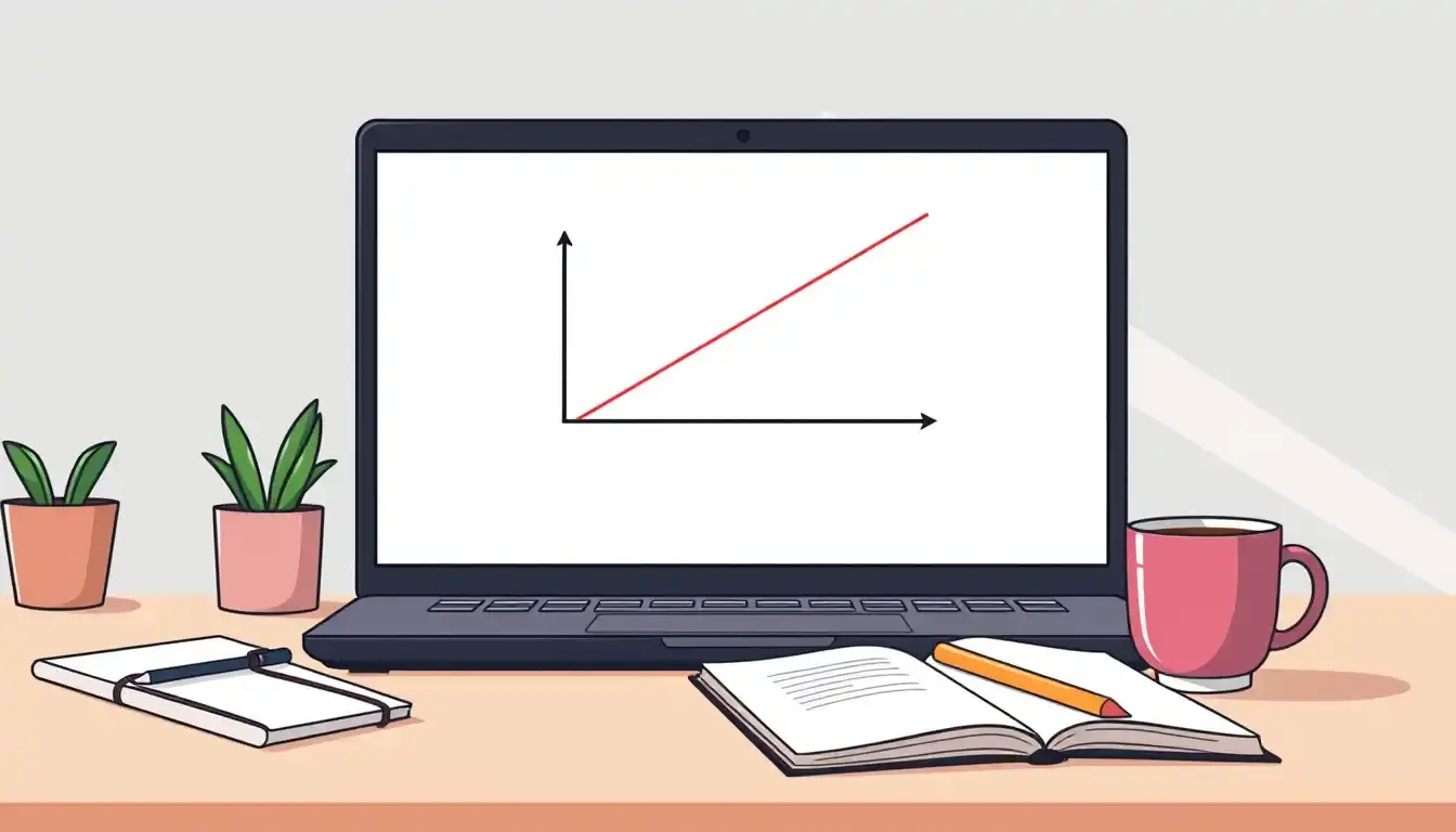 Zwei sich schneidende Linien auf einem digitalen Graph-Display