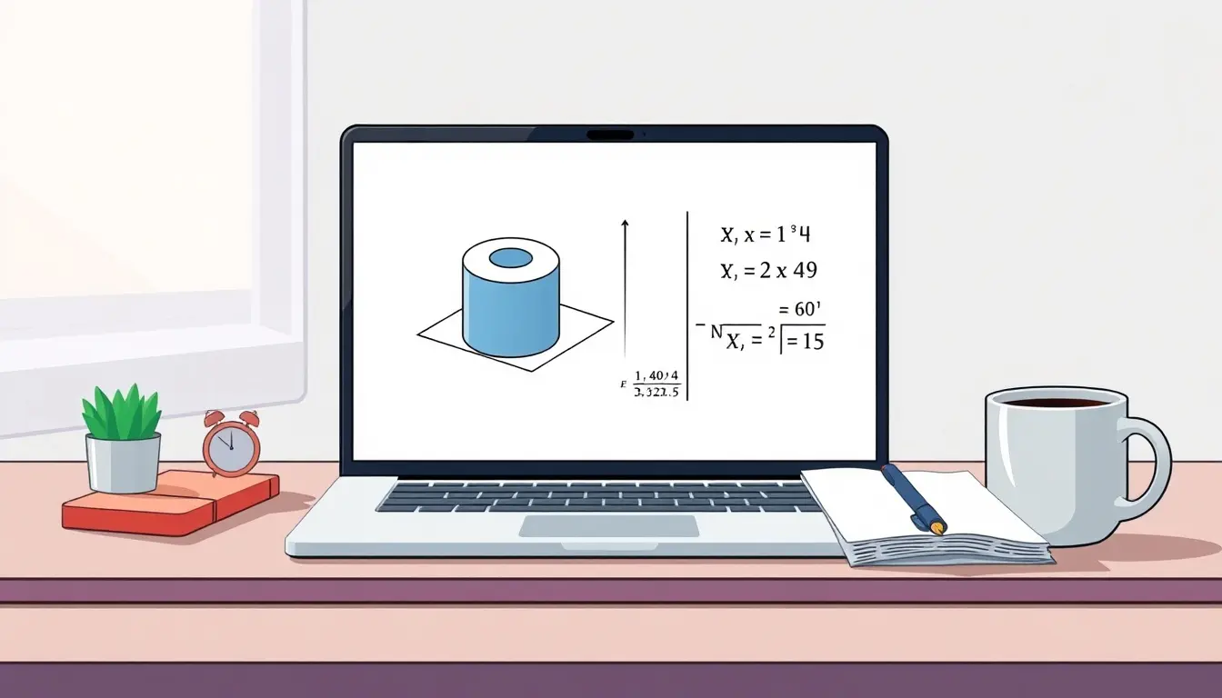 3D Zylinder Diagramm auf einem Laptop Bildschirm neben Kaffee