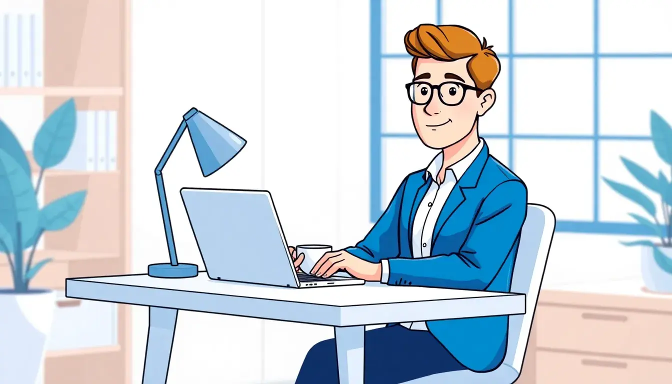 Person am Laptop plant Finanzen und Berechnung Arbeitslosengeld im Home Office.