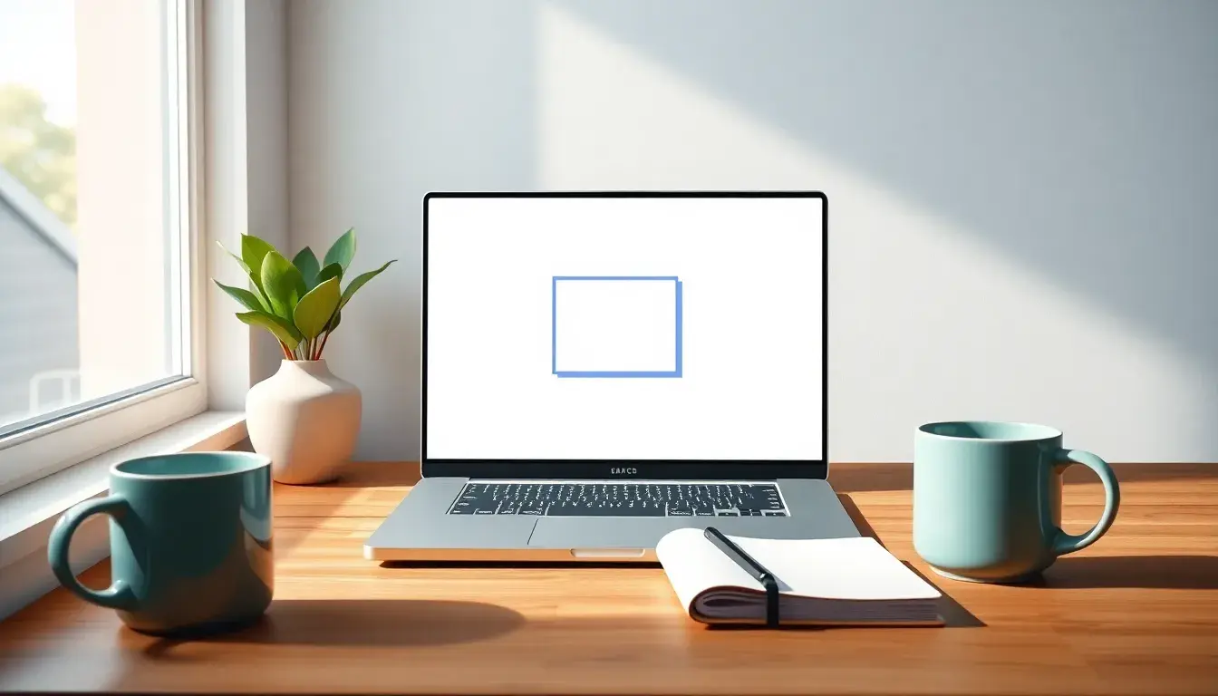 Laptop zeigt geometrische Skizze zum Diagonale berechnen auf modernem Schreibtisch