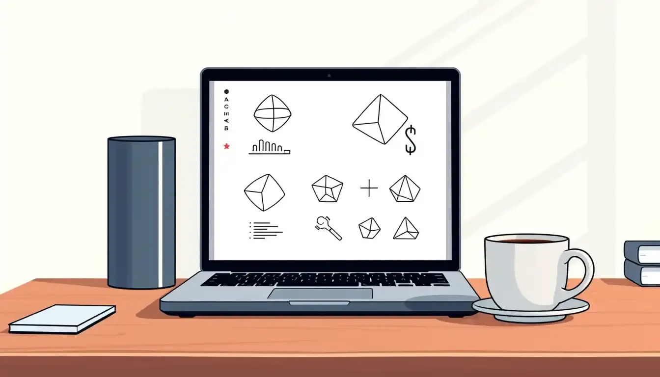 Schematische Darstellung zur Volumenberechnung eines Zylinders auf einem modernen Laptop-Bildschirm.